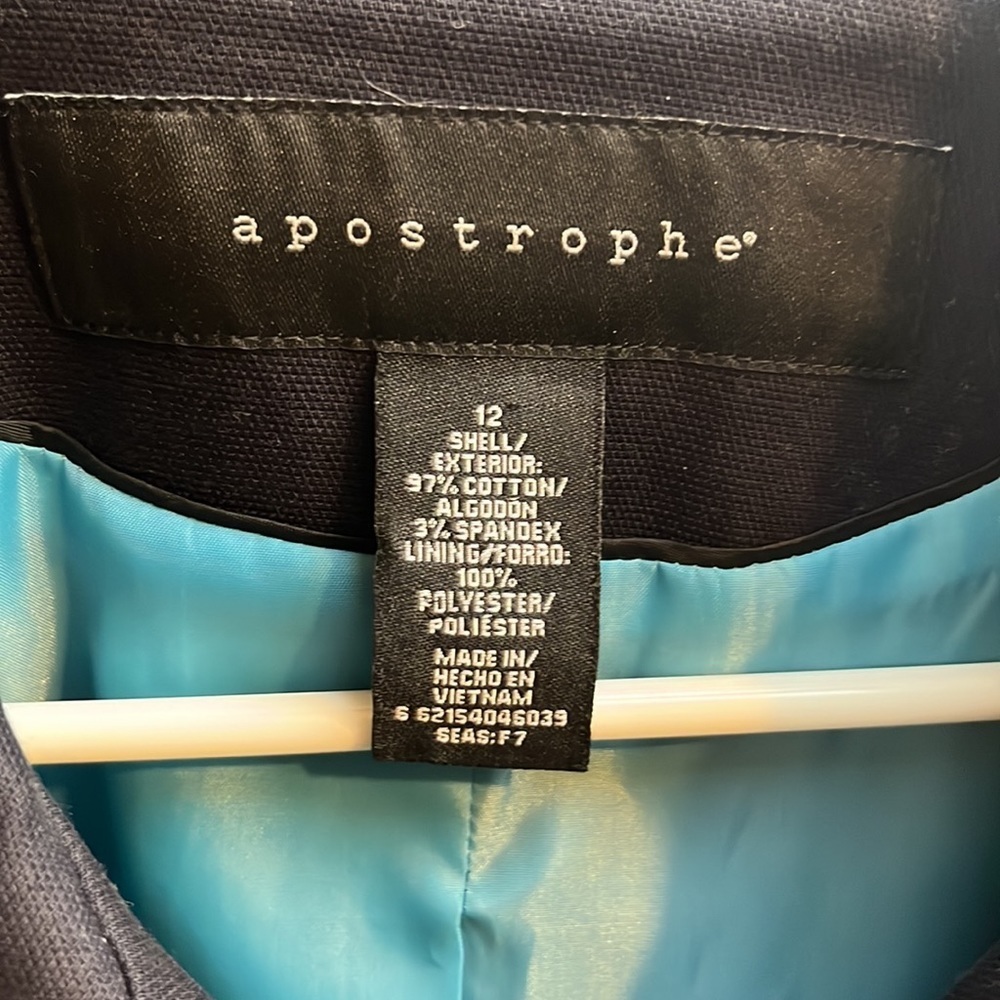Apostrophe Blue Button Down Coat with Lining Size 12 - Picture 9 of 9
